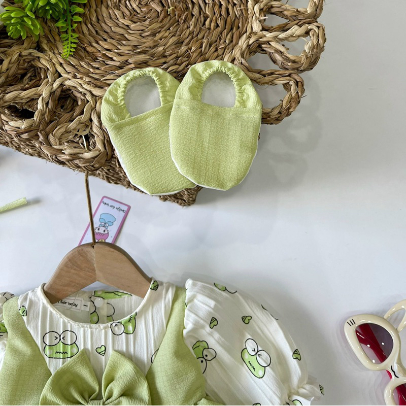 Body váy hình chú ếch xanh cho bé