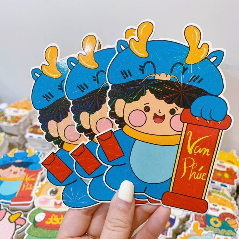 Bao Lì Xì Chibi Hoạt Hình, Hình Rồng tết Giáp Thìn 2024 Chất Liệu Giấy C150 Cứng Cáp, Càn Màng Lấp Lánh CUTE SHOP