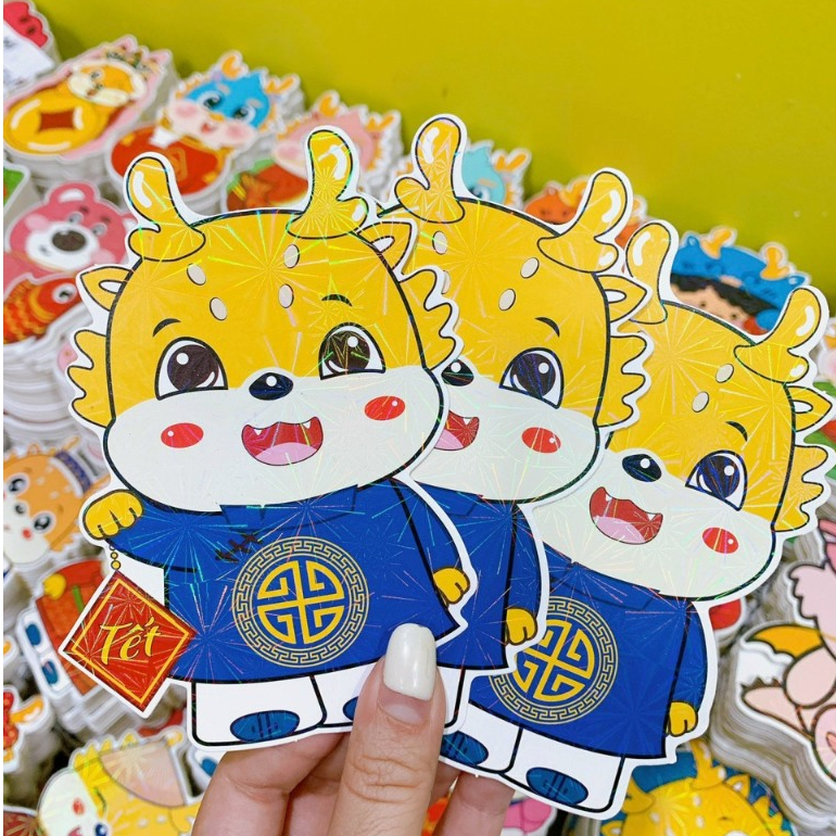 Bao Lì Xì Chibi Hoạt Hình, Hình Rồng tết Giáp Thìn 2024 Chất Liệu Giấy C150 Cứng Cáp, Càn Màng Lấp Lánh CUTE SHOP
