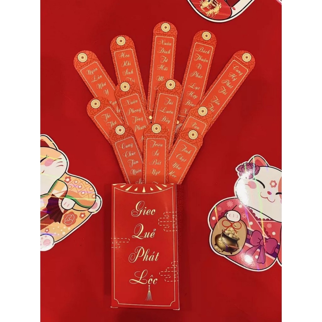 Bao Lì Xì Gieo Quẻ May Mắn Tết Giáp Thìn 2024 Chất Liệu Giấy Cứng Cáp CUTE SHOP