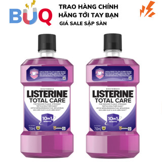 Combo 2 chai nước súc miệng listerine total care tím bảo vệ răng và nướu toàn diện 750x2