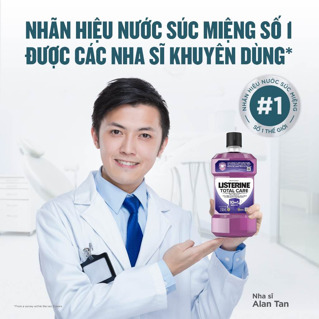 COMBO 2 Chai Nước Súc Miệng Listerine Total Care Tím Bảo Vệ Răng Và Nướu Toàn Diện 750x2