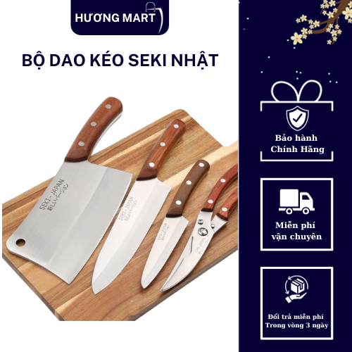 Bộ Dao Kéo 4 Món Nhà Bếp Seki chất lượng Nhật Bản - Gia Dụng Hương Mart