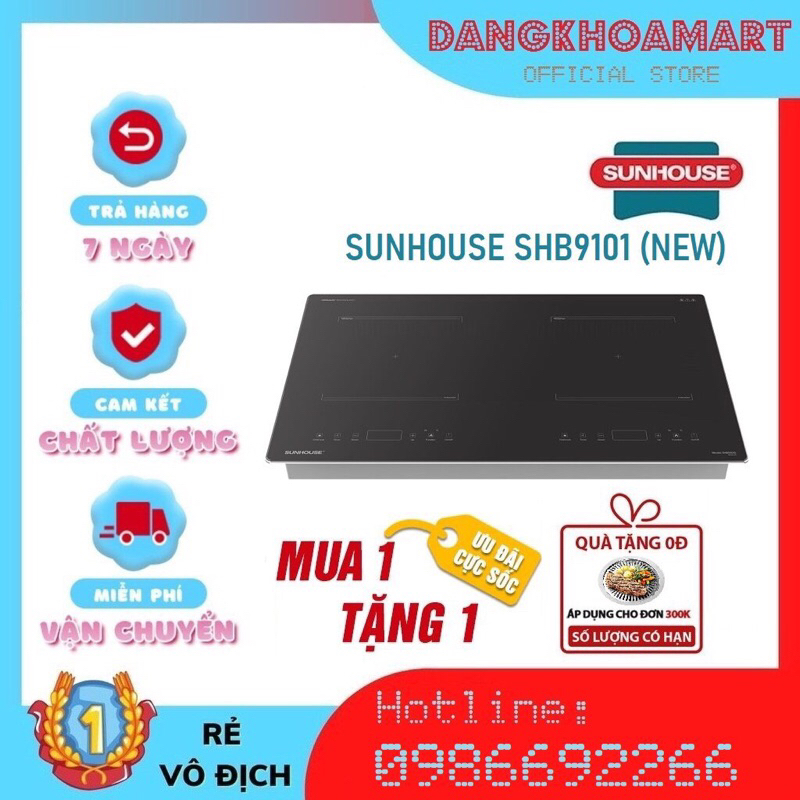 Bếp đôi điện từ SUNHOUSE SHB9101S
