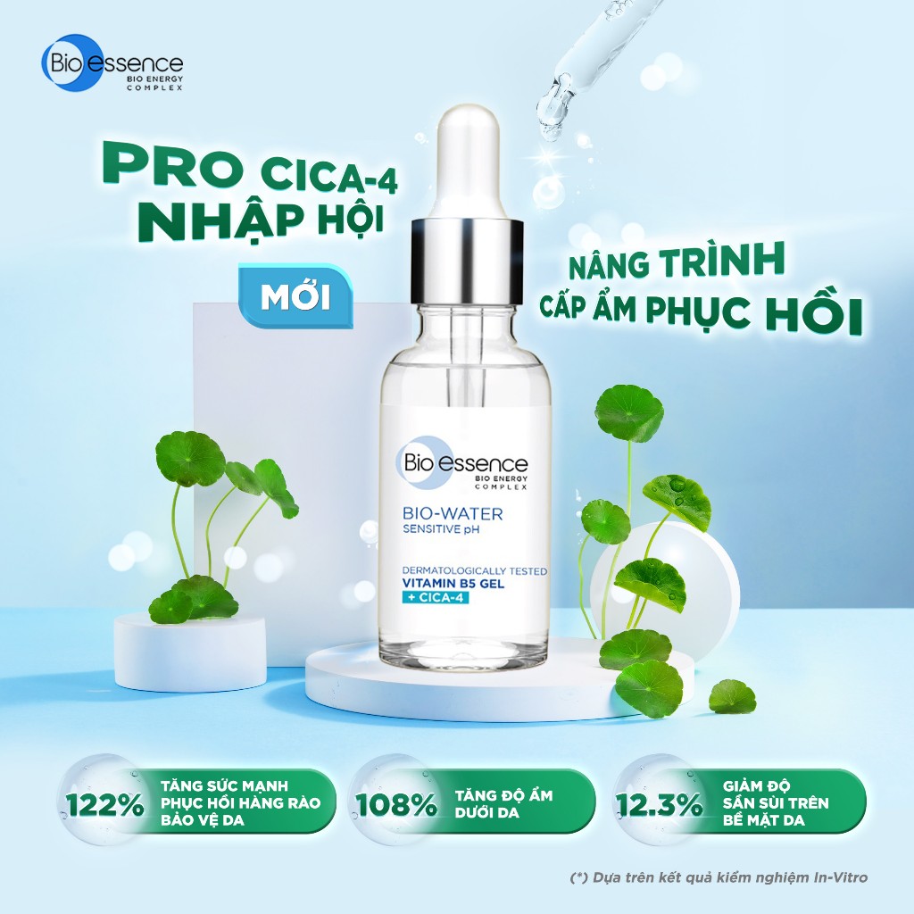 Tinh chất serum dưỡng ẩm và phục hồi chuyên sâu cho da Bio-essence Bio gel Vitamin B5 Cica-4 30ml