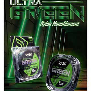 Dây Câu RYUKI Ultra Green 55m, cước trục câu cá, cước câu cá chính hãng