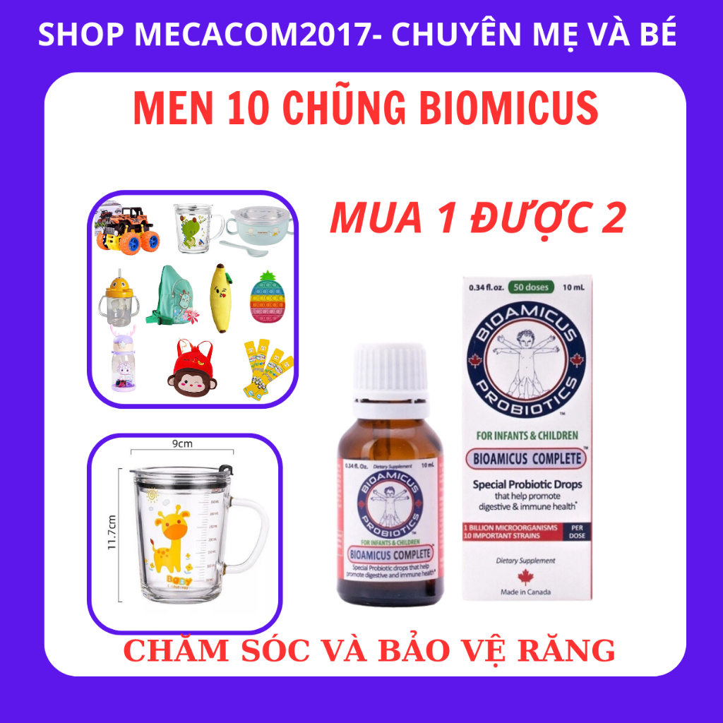 Men vi sinh 10 chủng Bioamicus 10ml nhập khẩu Canada- Giúp em ăn khỏe ngủ ngon
