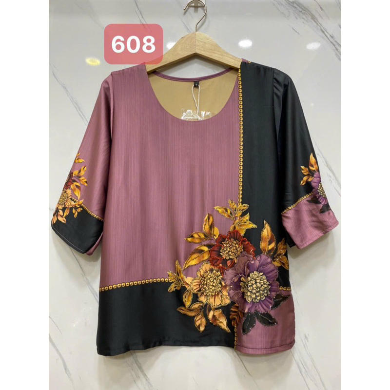 Áo nữ trung niên vải lụa cao cấp đính đá 50-80kg