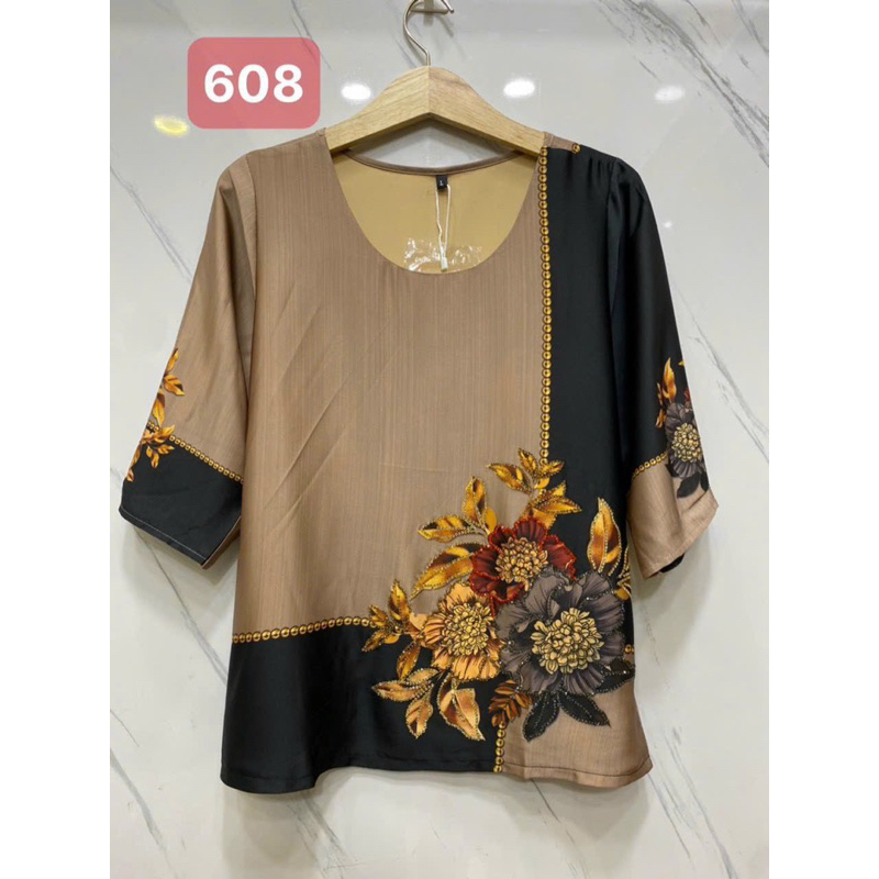 Áo nữ trung niên vải lụa cao cấp đính đá 50-80kg