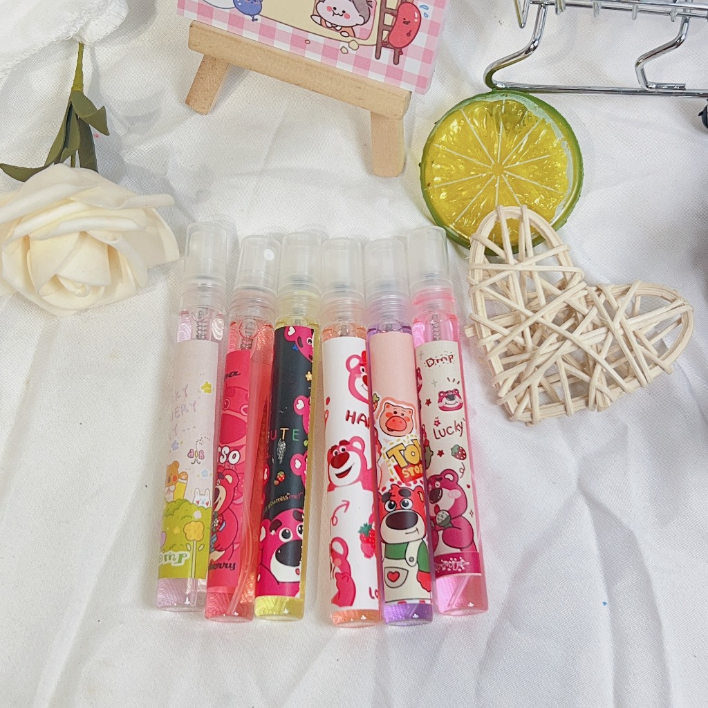 Nước hoa gấu dâu chai chiết 10ml, mùi thơm cực kỳ dễ thương. lưu mùi lâu .Body Mist Gấu Dâu Lotso