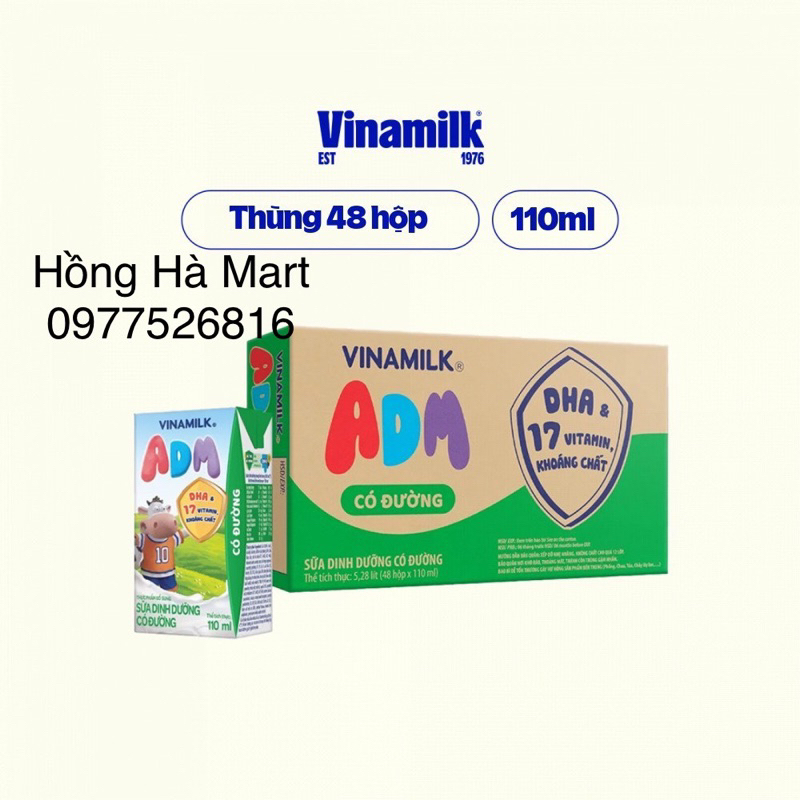 Thùng Sữa Vinamilk ADM 48 hộp x110ml