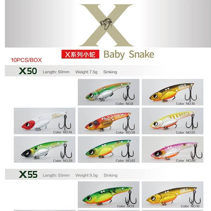 Mồi sắt câu lóc Baby snake X50 Lurefans HKN Fishing