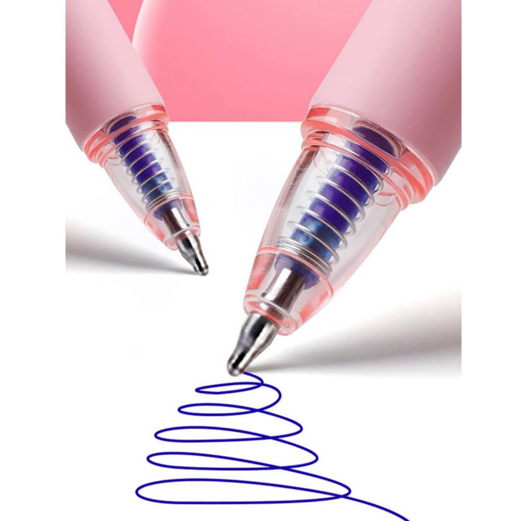 Hộp 12 cây bút viết bi gel, bút nước mực xoá được hình Gấu Dâu LOSTO.