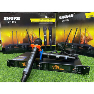 Micro không dây Shure UR-59S New 2024 (Bắt sóng xa, Độ nhạy cao, thu âm tốt, sáng tiếng, Chống hú rít, Cảm biến tự ngắt