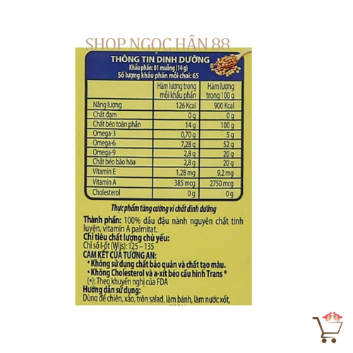 Dầu Đậu Nành 100% nguyên chất Tường An chai 1 lít - Date mới