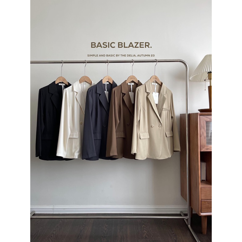 790 ÁO BLAZER DÀI TAY MỘT LỚP 2 CÚC NGANG