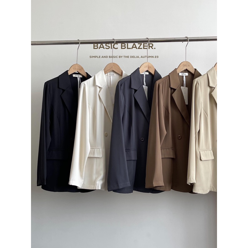 790 ÁO BLAZER DÀI TAY MỘT LỚP 2 CÚC NGANG