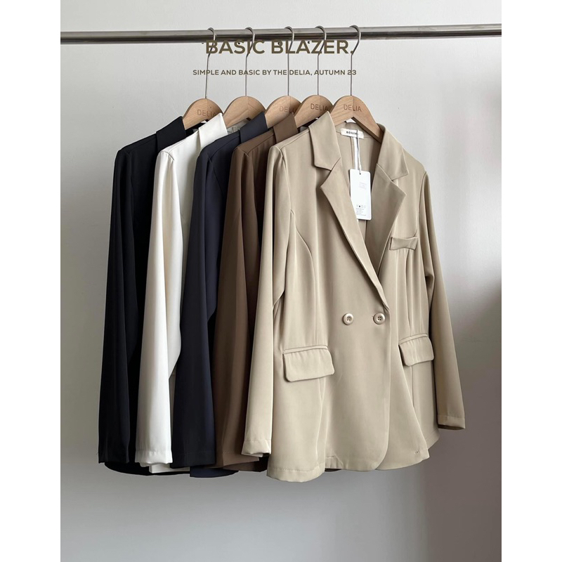 790 ÁO BLAZER DÀI TAY MỘT LỚP 2 CÚC NGANG