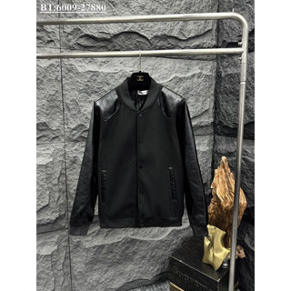 Áo bomber SAINT LAURENT phối da dày dặn nam nữ,áo khoác bomber SL siêu phẩm đông 2023