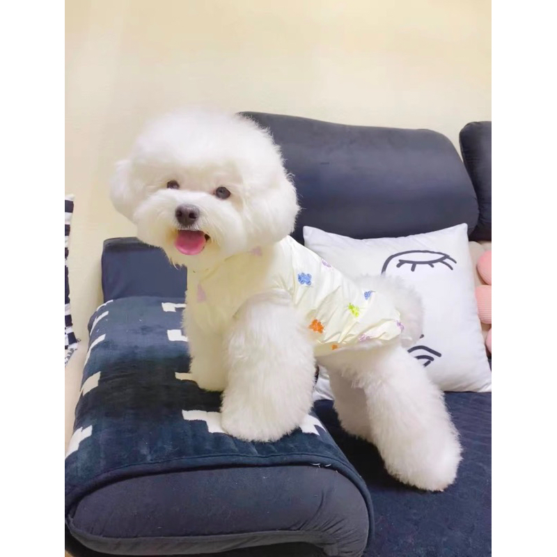 Áo cho chó mèo phao trắng cute