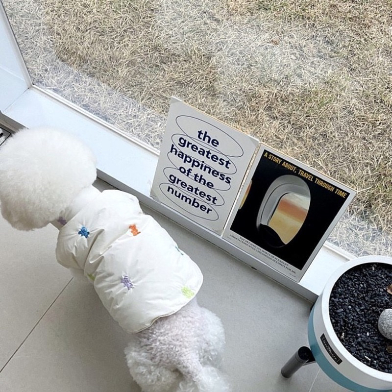 Áo cho chó mèo phao trắng cute