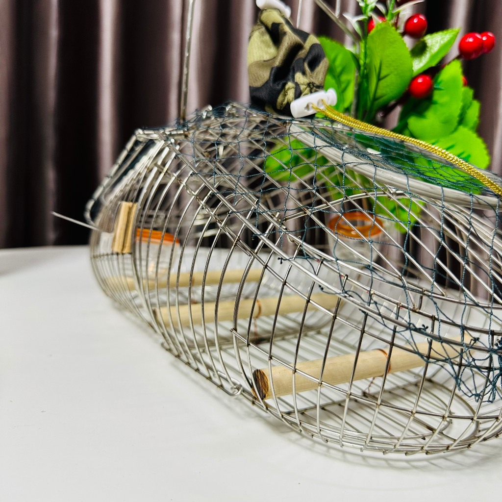 Lồng Inox Bẫy Chim Sâu, Khuyên, Hút Mật, Huýt Cô, Tiêu Mi, Ốc Mít