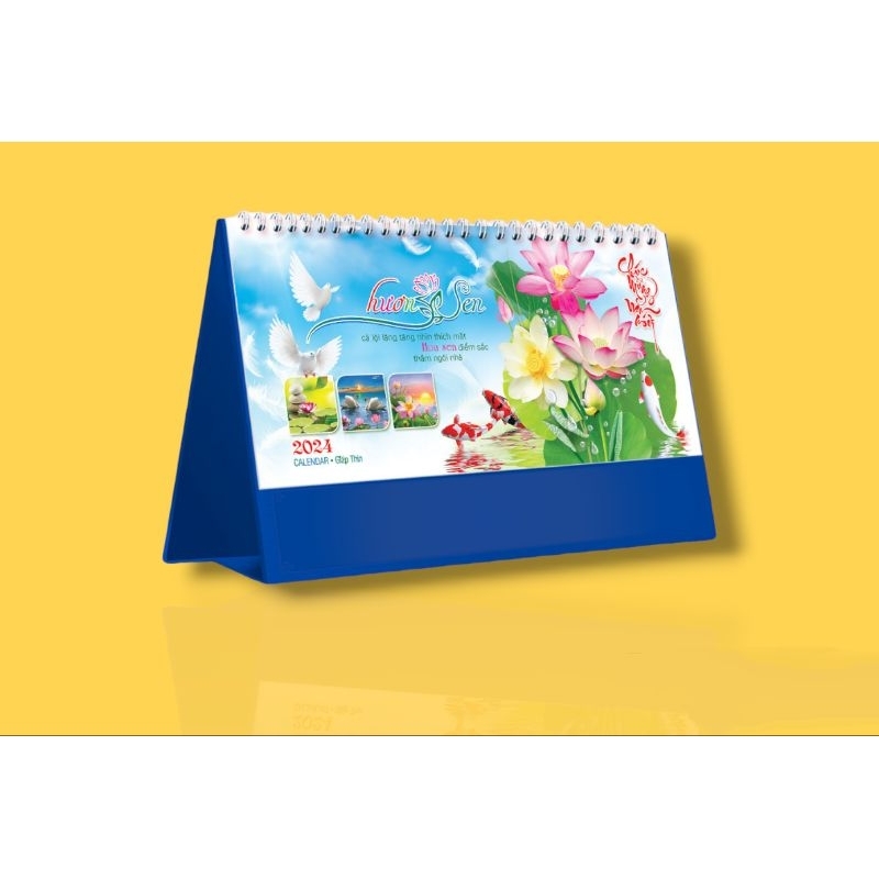 Lịch để bàn 2024 chữ A ngang SEN VIỆT 16.5*25cm có lịch âm