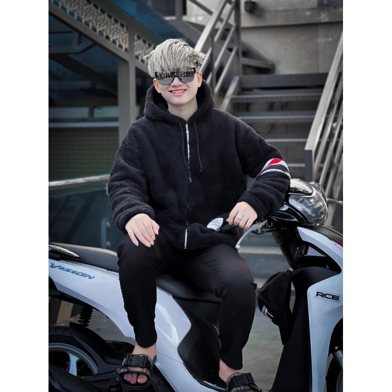 Áo khoác lông  thom chất lông mượt 2 mặt có mũ thiết kế hot nhất mùa đông năm