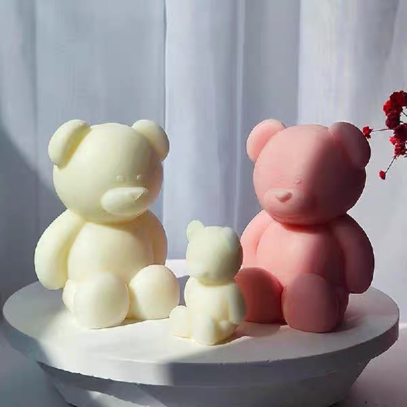 Tô Tượng Thạch Cao Gấu Ngồi siêu mịn size 10cm