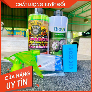 Combo Lau bóng sơn sprayking và Dưỡng bóng lốp