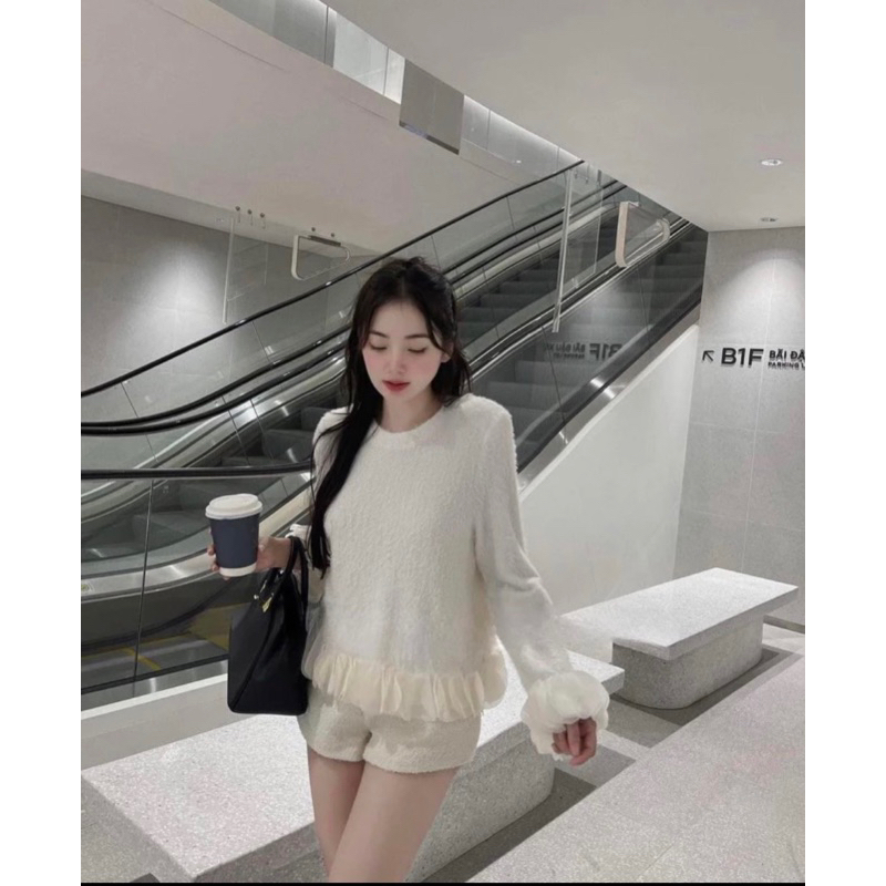 ÁO LEN LÔNG MỀM PHỐI BÈO TAY ĐIỆU ĐÀ QCCC