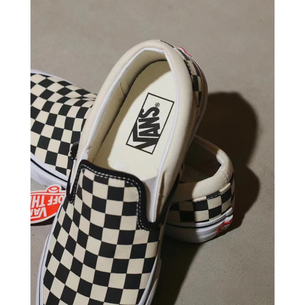 Vans caro CHÍNH HÃNG nam nữ,giày vans slip on checker cao cấp full box