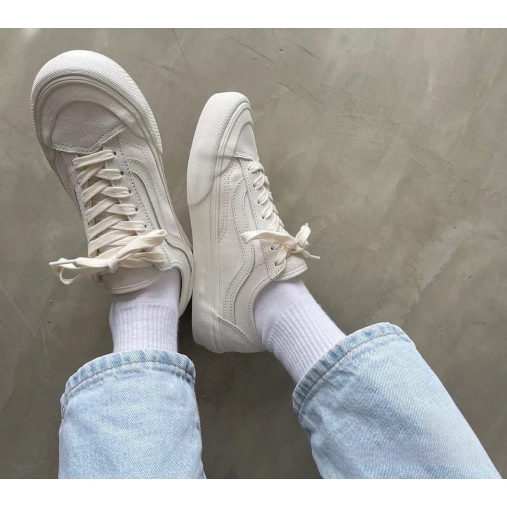 Vans style 36 decon CHÍNH HÃNG màu trắng nam nữ, giày vans cao cấp full box