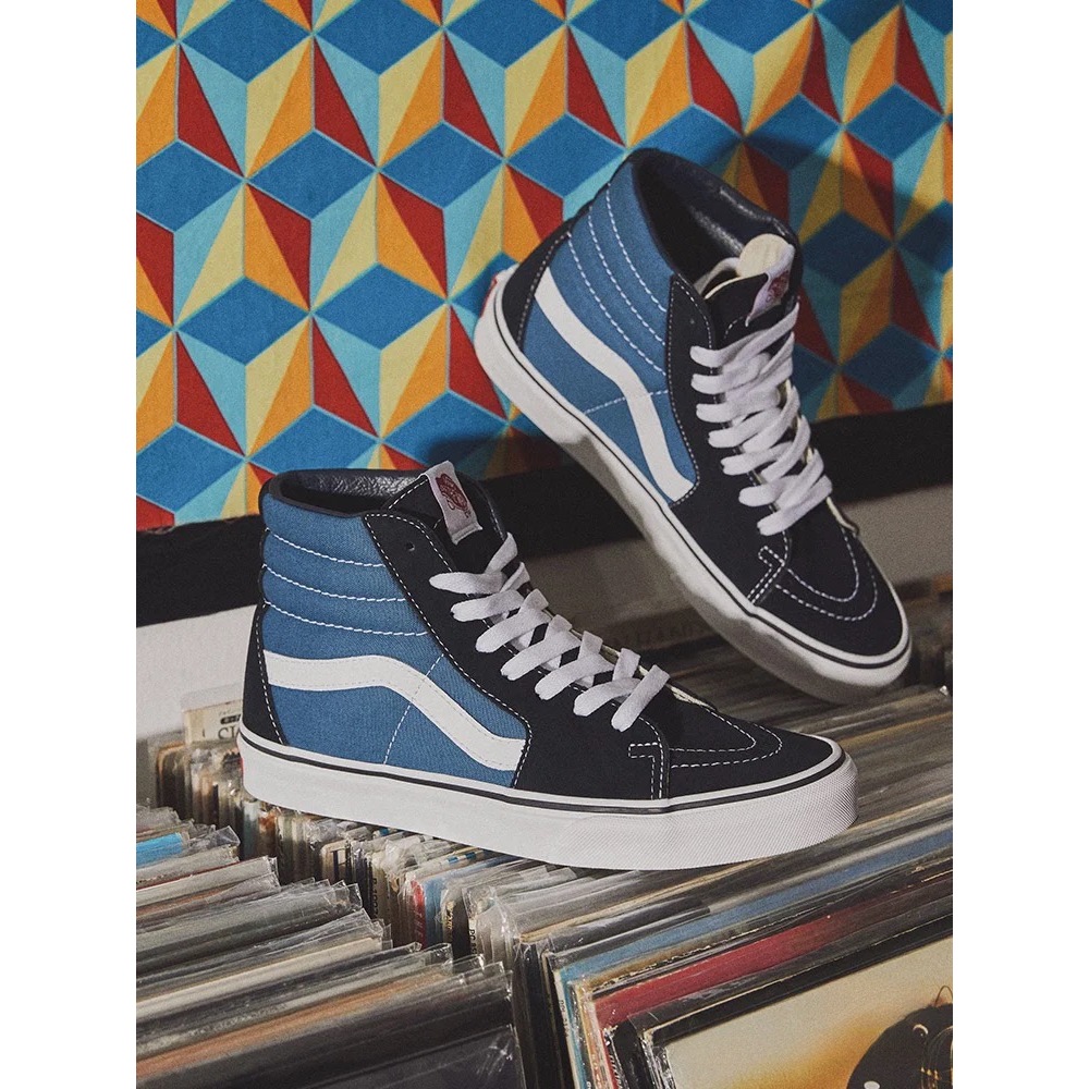 Vans sk8 navy cổ cao CHÍNH HÃNG nam nữ, giày vans cao cấp chuẩn full box