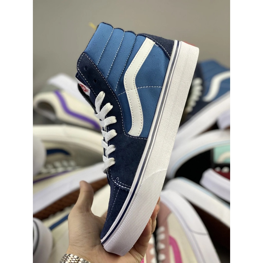 Vans sk8 navy cổ cao CHÍNH HÃNG nam nữ, giày vans cao cấp chuẩn full box