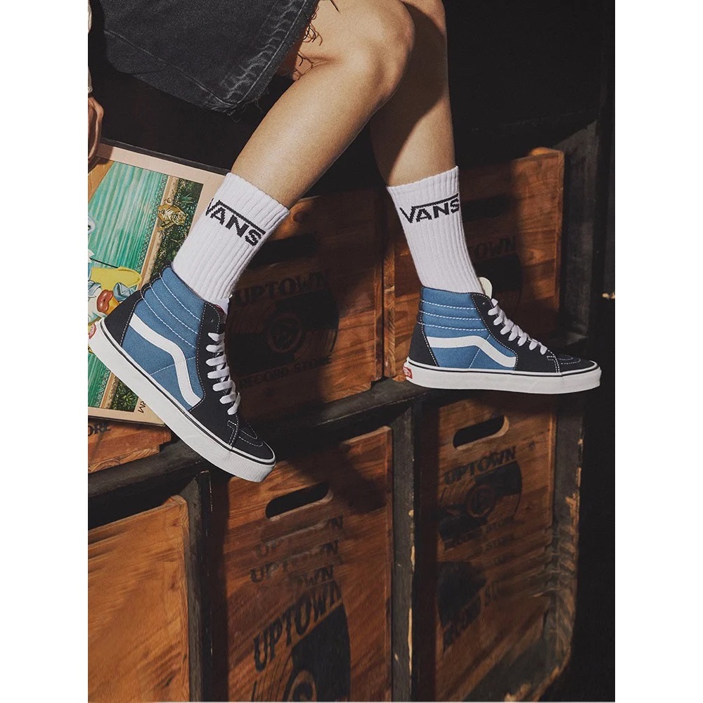Vans sk8 navy cổ cao CHÍNH HÃNG nam nữ, giày vans cao cấp chuẩn full box