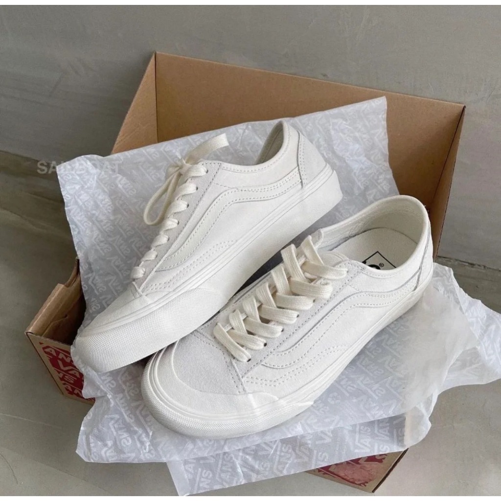 Vans style 36 decon CHÍNH HÃNG màu trắng nam nữ, giày vans cao cấp full box