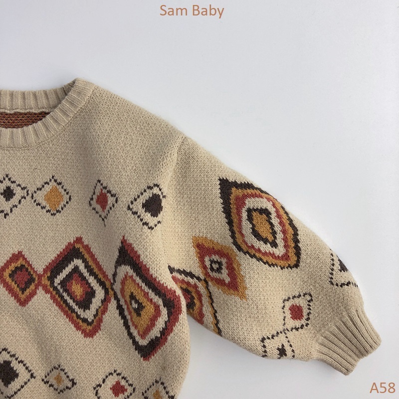 Áo len thổ cẩm dày dặn Minty Queen cho bé-Sam Baby-A58
