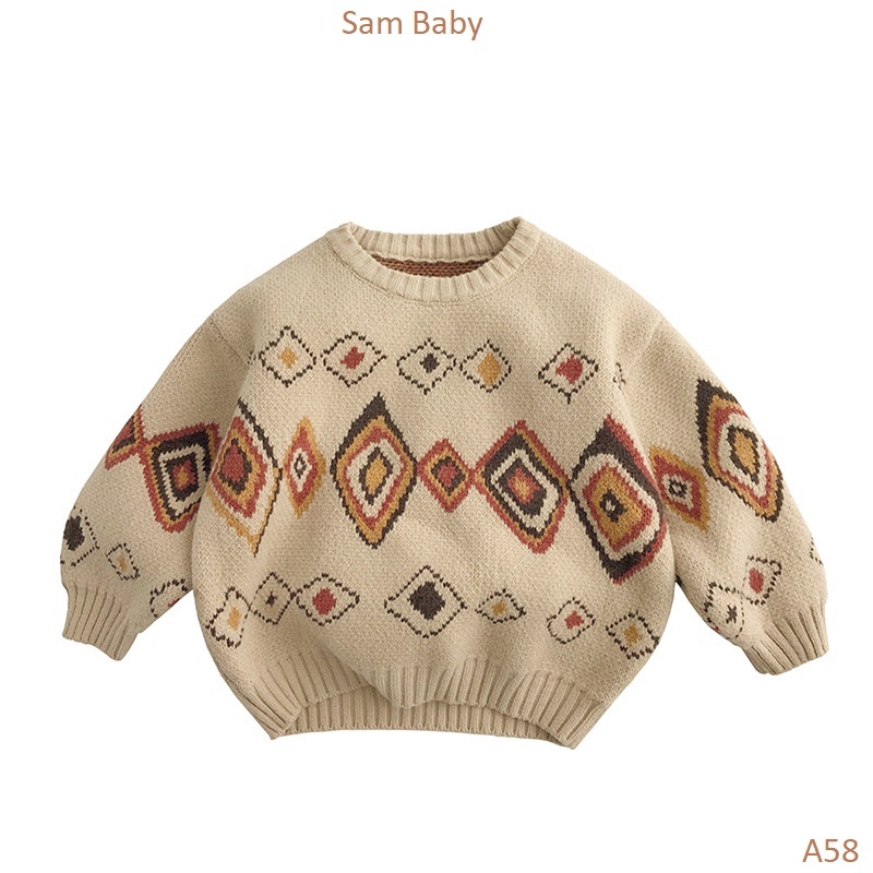 Áo len thổ cẩm dày dặn Minty Queen cho bé-Sam Baby-A58