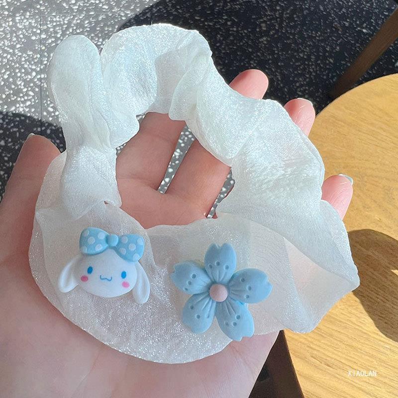 Dây cột tóc Scrunchies Có Gắn Charm Nhân Vật Hoạt Hình Kuromi Melody Dễ Thương