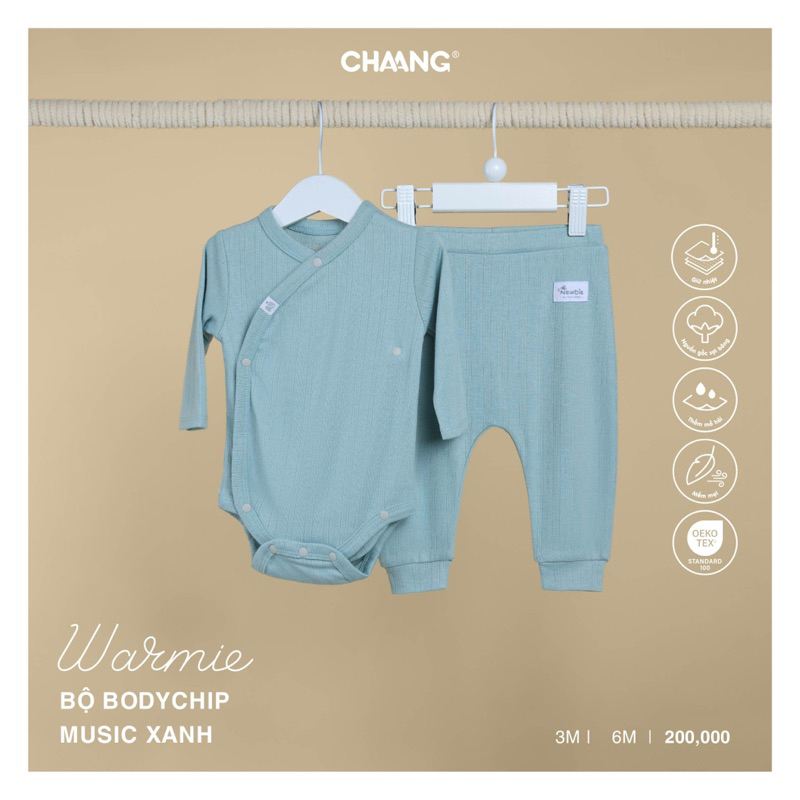 Chaang body chip dài tay cho bé sơ sinh Music AW23