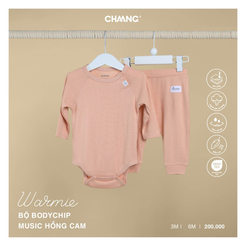 Chaang body chip dài tay cho bé sơ sinh Music AW23
