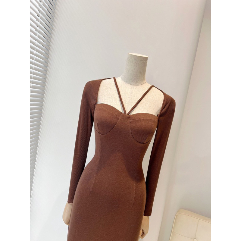 Đầm Body Thun Tay Dài Siêu Hách Dáng