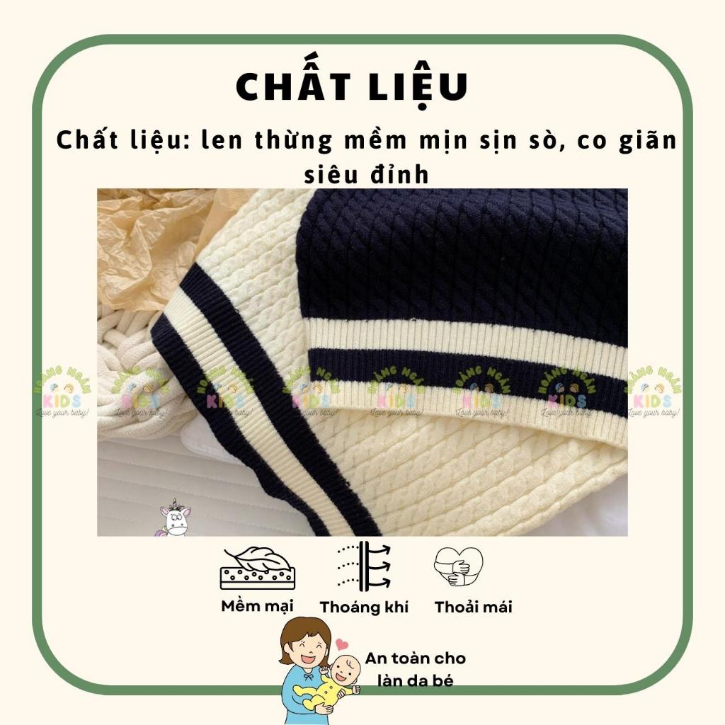 Áo gile len thừng phối viền phong cách Hàn Quốc, áo gile bé trai hàng Bernie
