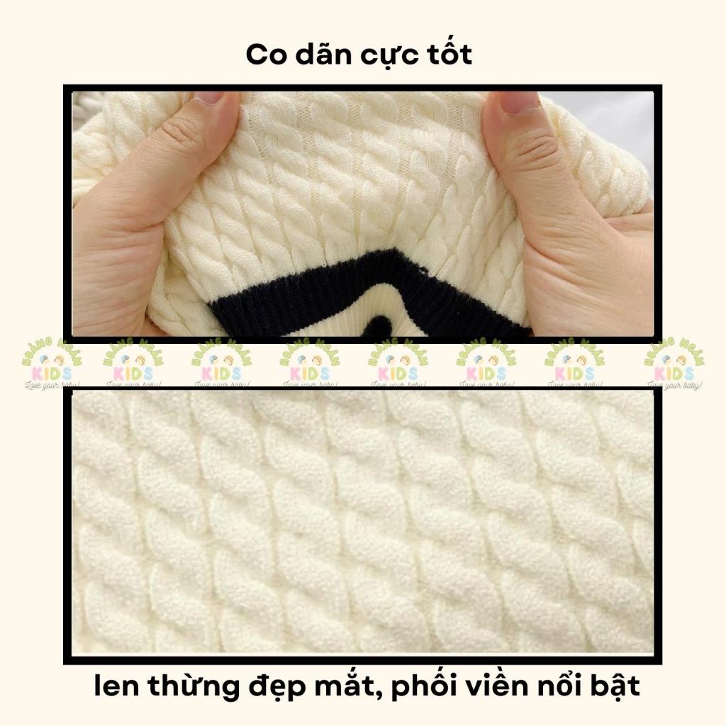 Áo gile len thừng phối viền phong cách Hàn Quốc, áo gile bé trai hàng Bernie