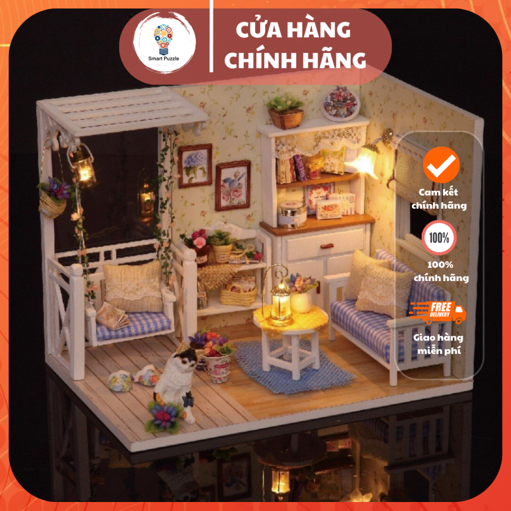 Mô Hình Nhà gỗ DIY -  A Little Cat  Mô Hình Lắp Ráp 3D Mô Hình Trang Trí Mô Hình Decor Cao Cấp Mô Hình Quà Tặng