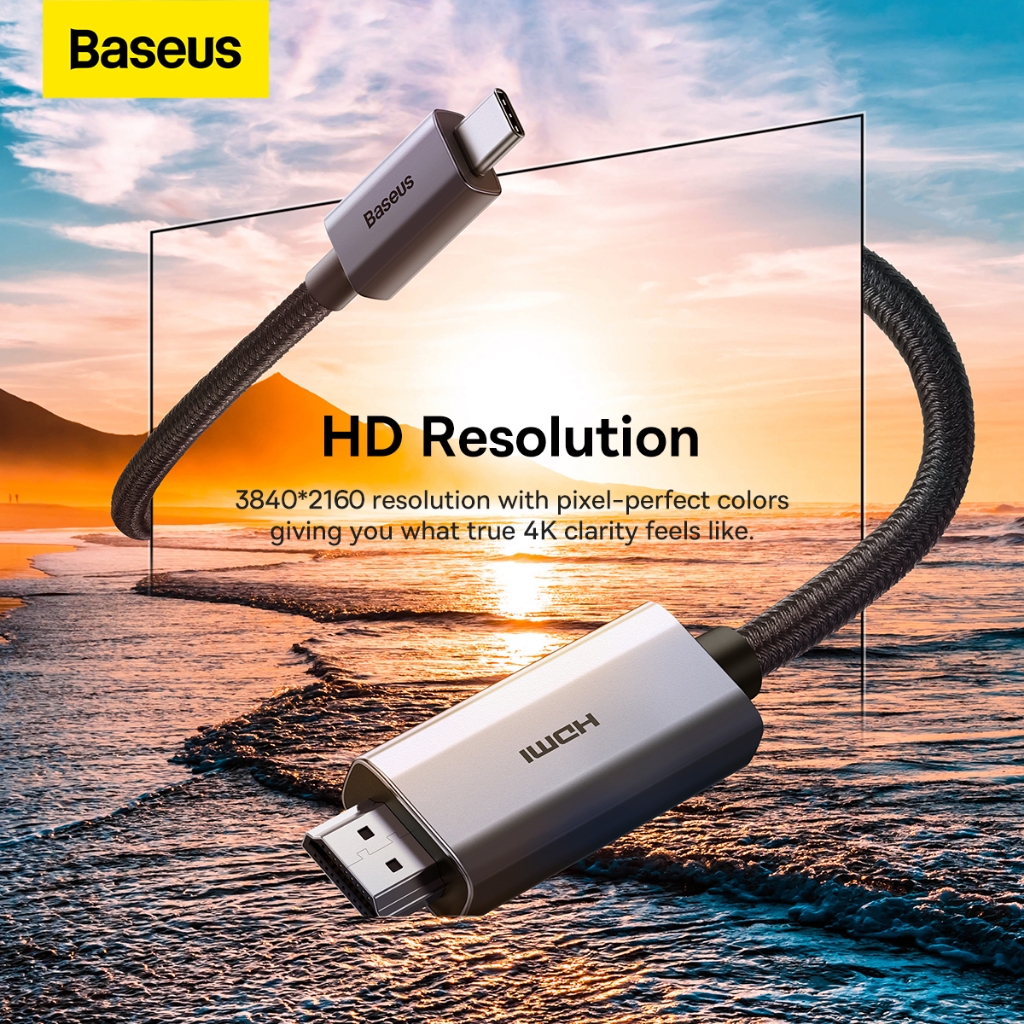 Cáp Chuyển USB Type C Sang HDMI 4K/60Hz Baseus High Definition Cho Smartphone/Tablet/Mac/Laptop - TopLink