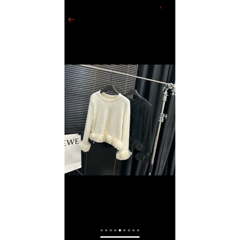 ÁO LEN LÔNG MỀM PHỐI BÈO TAY ĐIỆU ĐÀ QCCC