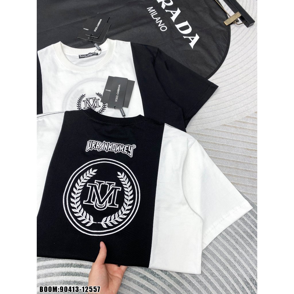 Áo Phông Nam Nữ  Premium Cotton  Đen Trắng MU Họa Tiết Thêu Trước Ngực Sắc Nét - Áo Thun Siêu Cấp Dành Cho Boy Phố Hot