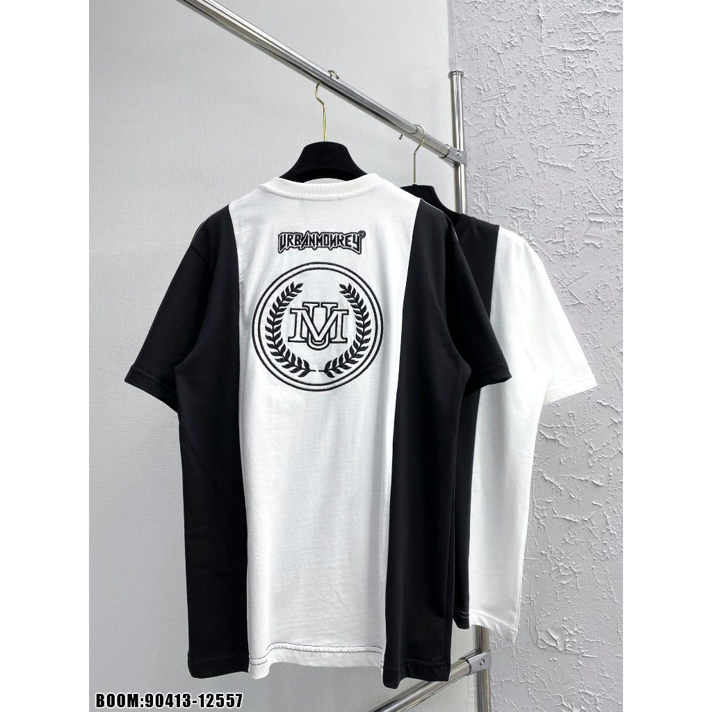 Áo Phông Nam Nữ  Premium Cotton  Đen Trắng MU Họa Tiết Thêu Trước Ngực Sắc Nét - Áo Thun Siêu Cấp Dành Cho Boy Phố Hot